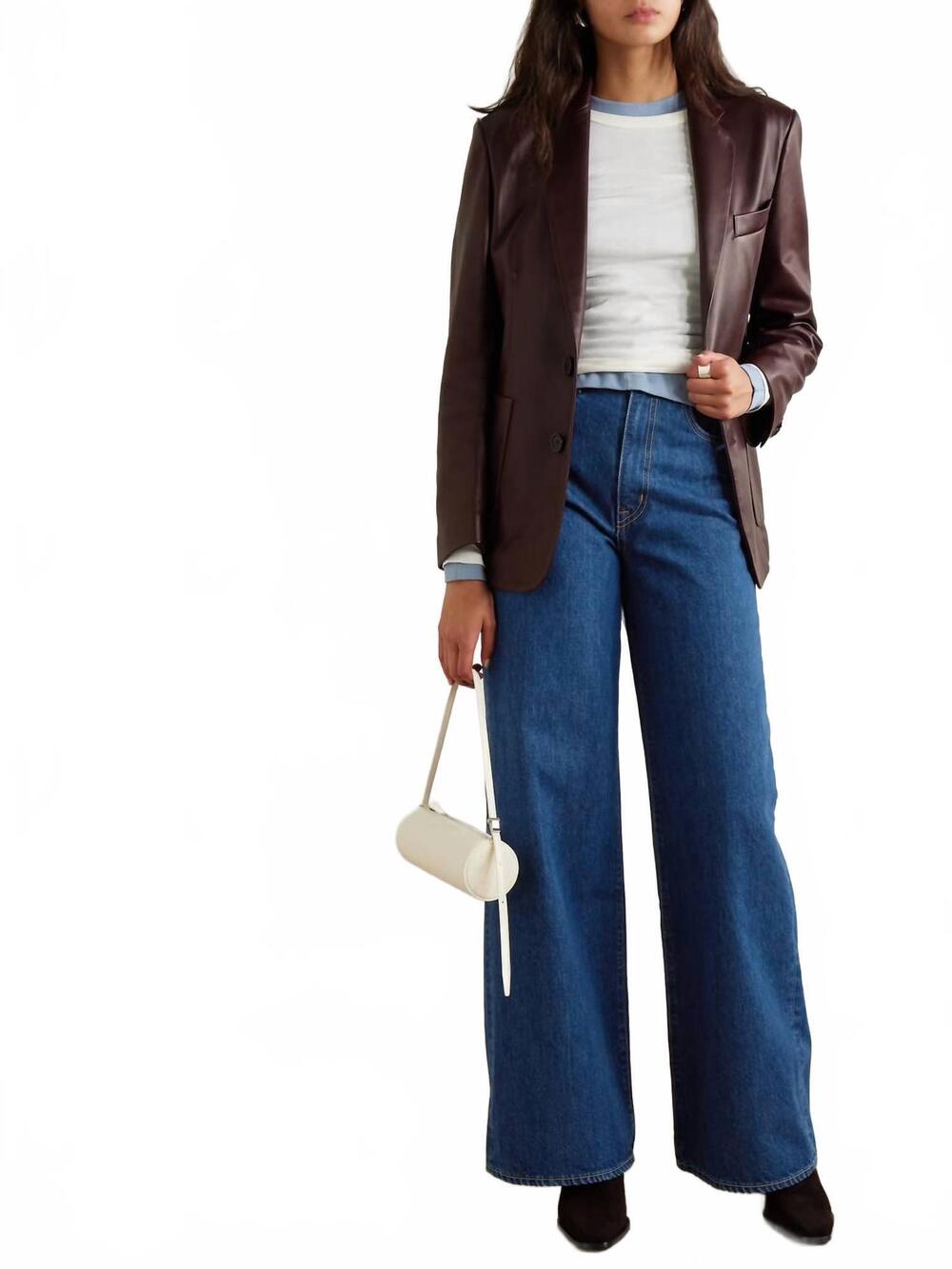 NEW SLVRLAKE eva high rise wide leg jeans in evermore